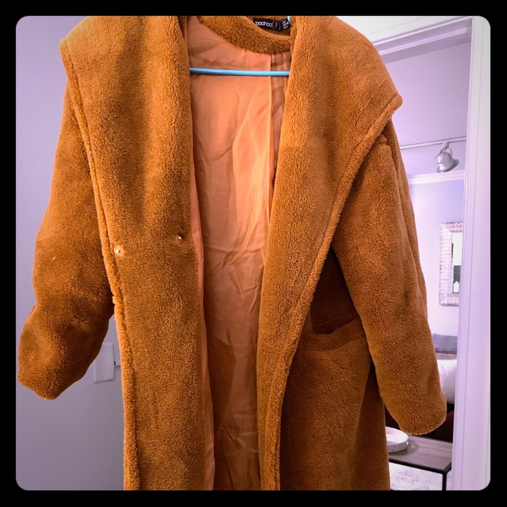 Boohoo Teddy Camel Coat